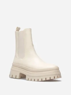 La Modeuse Chelsea chunky à plateforme crantée Beige