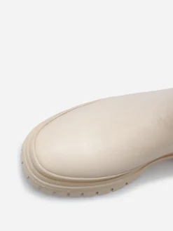 La Modeuse Chelsea chunky à plateforme crantée Beige