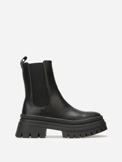 Discount La Modeuse Chelsea chunky à plateforme crantée Noir