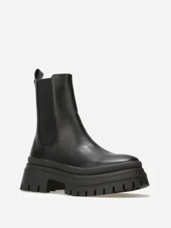 Discount La Modeuse Chelsea chunky à plateforme crantée Noir
