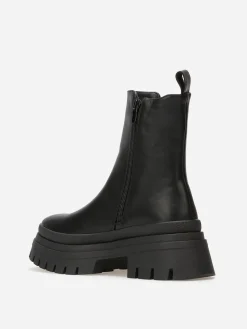 Discount La Modeuse Chelsea chunky à plateforme crantée Noir