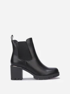 La Modeuse Chelsea en simili à talon cranté Noir