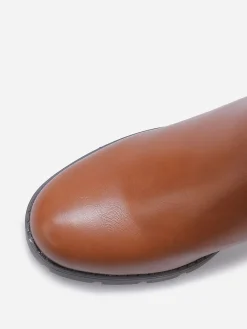 Online La Modeuse Chelsea en simili à talon cranté Camel