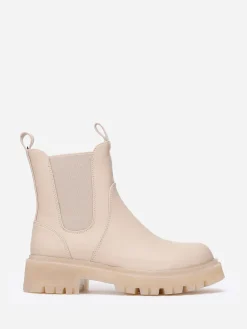 Online La Modeuse Chelsea en simili mat à semelle texturée Taupe