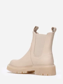 Online La Modeuse Chelsea en simili mat à semelle texturée Taupe