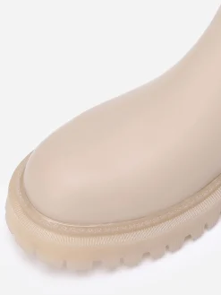 Online La Modeuse Chelsea en simili mat à semelle texturée Taupe