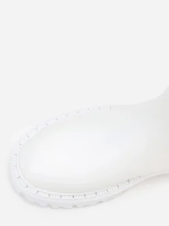 Sale La Modeuse Chelsea hautes à semelle dentée Blanc