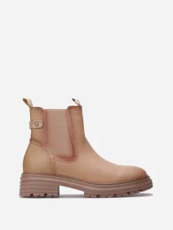 Outlet La Modeuse Chelsea multi-matières crantées Taupe