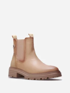 Outlet La Modeuse Chelsea multi-matières crantées Taupe