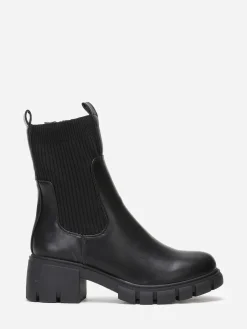 Online La Modeuse Chelsea stretchy à talon cranté Noir