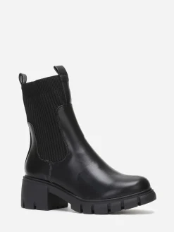 Online La Modeuse Chelsea stretchy à talon cranté Noir