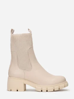 Clearance La Modeuse Chelsea stretchy à talon cranté Beige