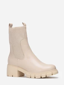 Clearance La Modeuse Chelsea stretchy à talon cranté Beige