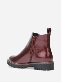 La Modeuse Chelsea vernies à semelle crantée Bordeaux
