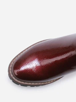 La Modeuse Chelsea vernies à semelle crantée Bordeaux