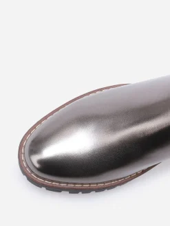 New La Modeuse Chelsea vernies à semelle crantée Argenté