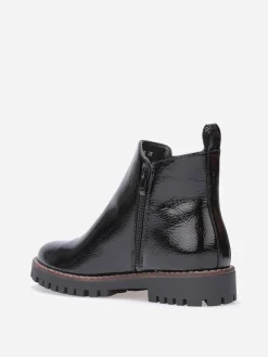 Sale La Modeuse Chelsea vernies à semelle crantée Noir