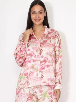 Clearance La Modeuse Chemise à motifs et éclats dorés Rose