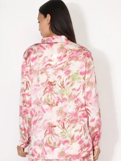 Clearance La Modeuse Chemise à motifs et éclats dorés Rose