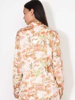 Hot La Modeuse Chemise à motifs et éclats dorés Orange