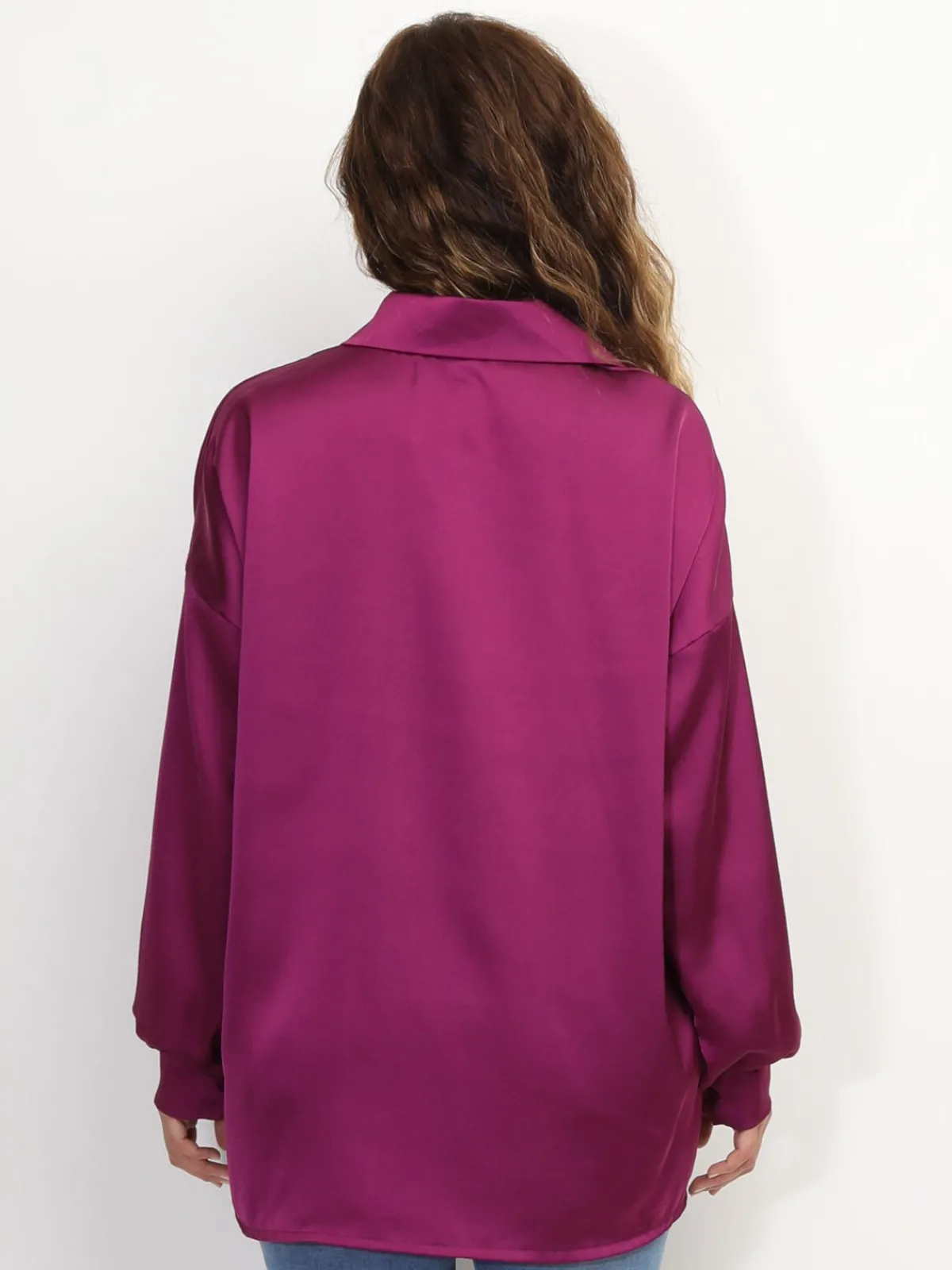 Clearance La Modeuse Chemise ample et satinée Fuchsiafoncé
