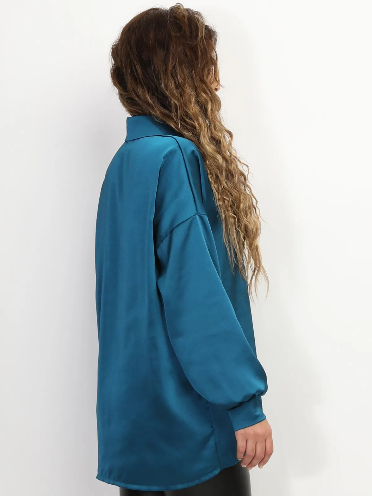 Sale La Modeuse Chemise ample et satinée Bleu