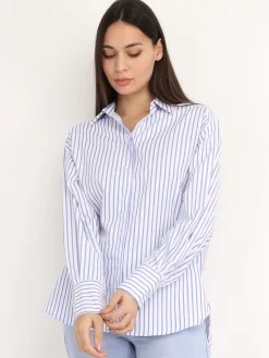 Best La Modeuse Chemise asymétrique à rayures Blanc