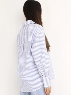 Best La Modeuse Chemise asymétrique à rayures Blanc