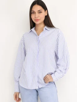 Best La Modeuse Chemise asymétrique à rayures Blanc