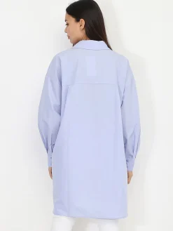 Clearance La Modeuse Chemise asymétrique ample BleuClair