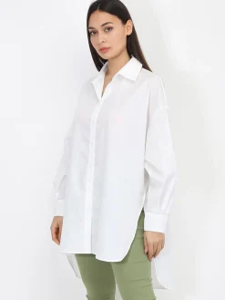 Outlet La Modeuse Chemise asymétrique ample Blanc
