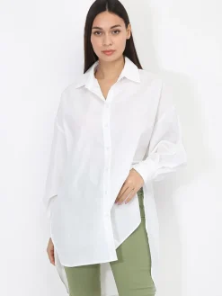 Outlet La Modeuse Chemise asymétrique ample Blanc