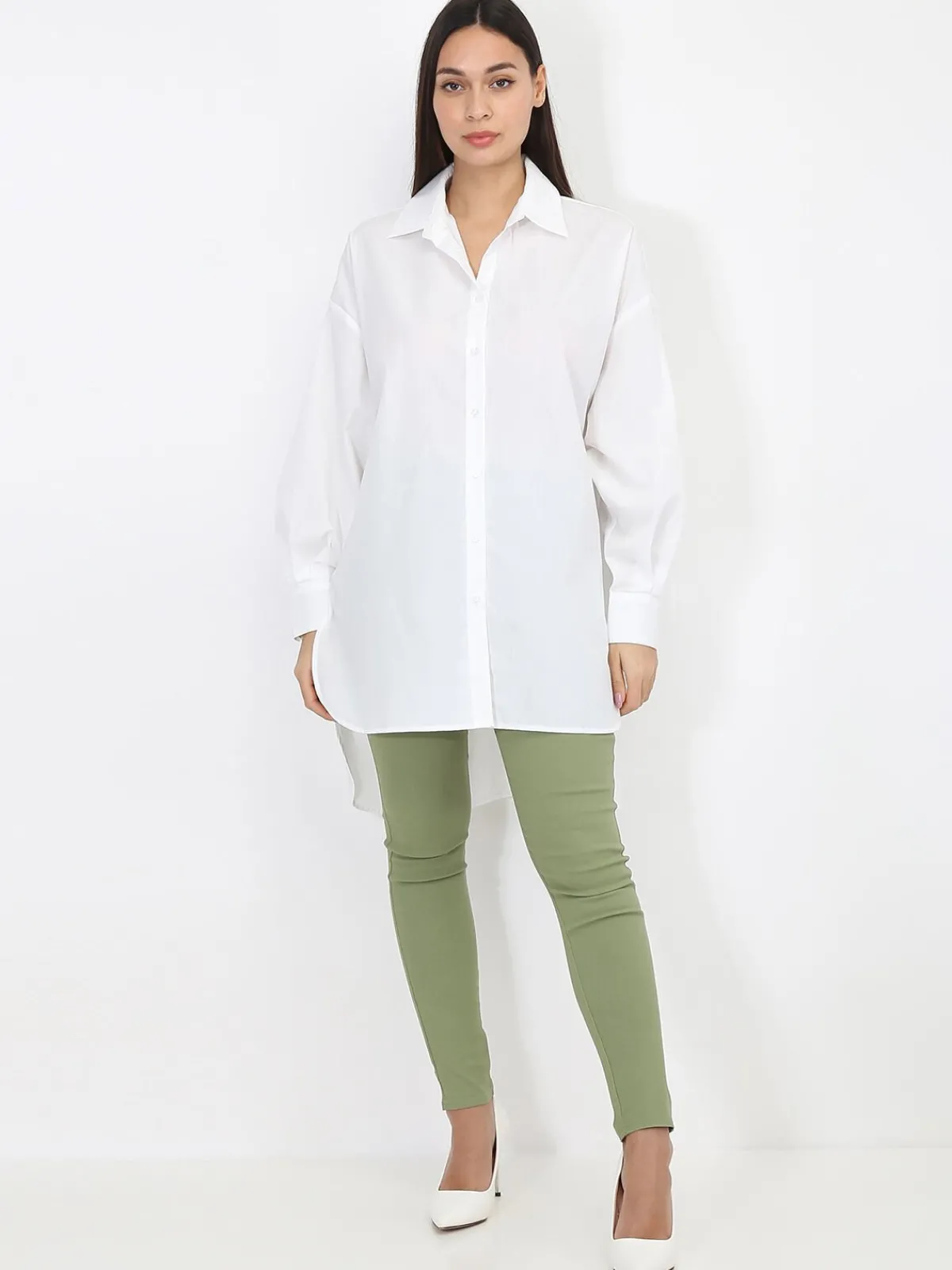Outlet La Modeuse Chemise asymétrique ample Blanc