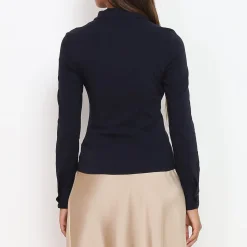 Online La Modeuse Chemise cintrée à effet froncé BleuMarine