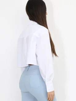 New La Modeuse Chemise cropped et ample Blanc