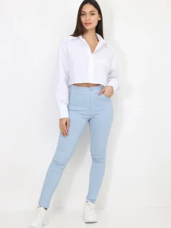 New La Modeuse Chemise cropped et ample Blanc