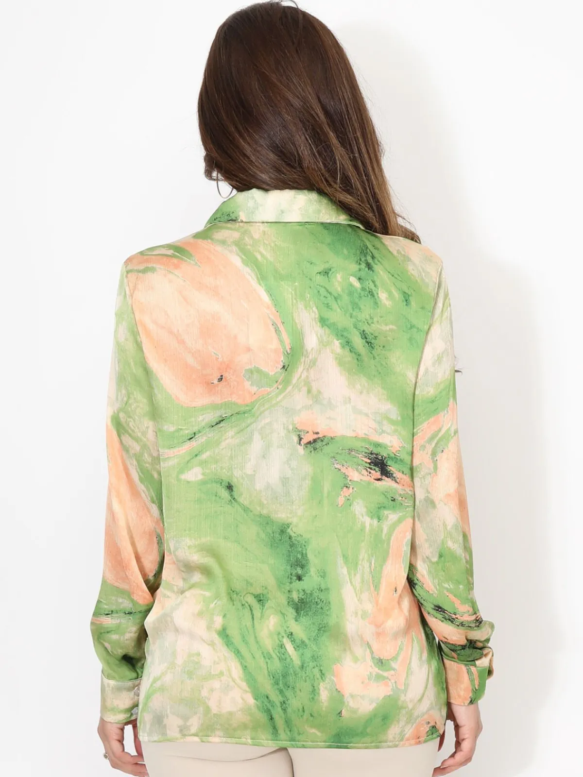 Outlet La Modeuse Chemise effet plissé à motif abstrait Vert