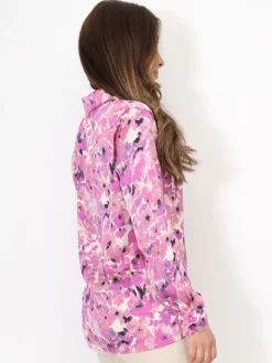 Discount La Modeuse Chemise fluide à motif fleurs aquarelles Violet