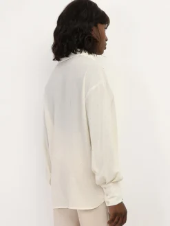 Hot La Modeuse Chemise fluide à strass Cr&egrave;me