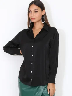 New La Modeuse Chemise fluide et légère classique Noir