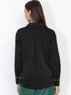 New La Modeuse Chemise fluide et légère classique Noir