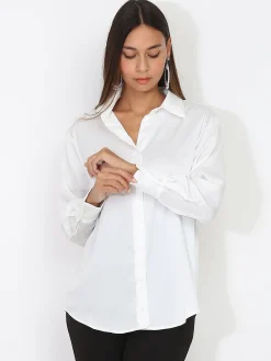 La Modeuse Chemise fluide et légère classique Blanc