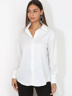 La Modeuse Chemise fluide et légère classique Blanc