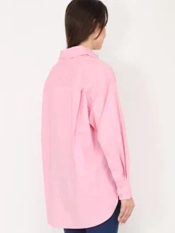 Discount La Modeuse Chemise oversize à fentes Rose