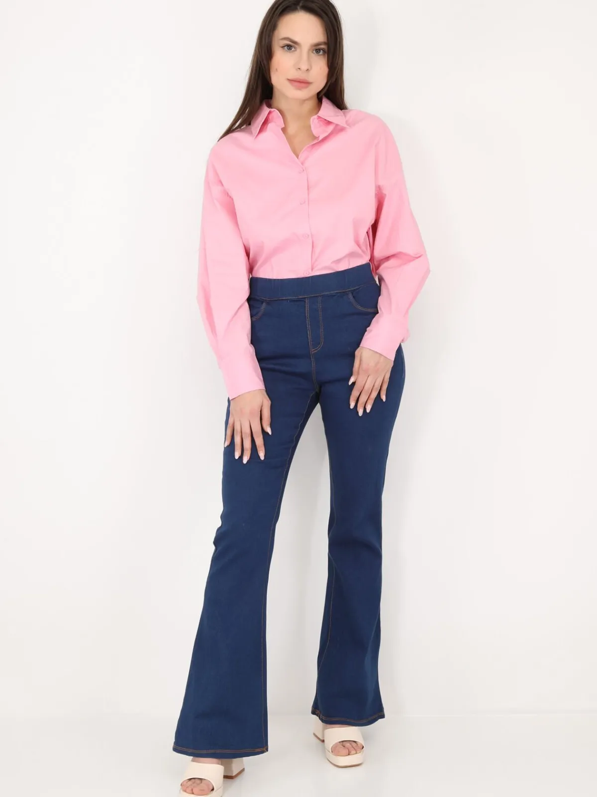 Discount La Modeuse Chemise oversize à fentes Rose