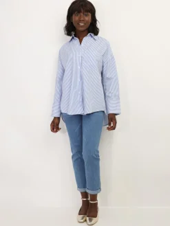 Best La Modeuse Chemise oversize à rayures BleuClair