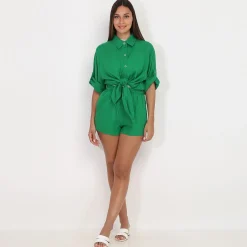 Best La Modeuse Chemise oversize en lin Vert