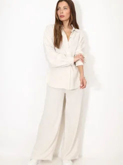 Sale La Modeuse Chemise oversize en lin Beige