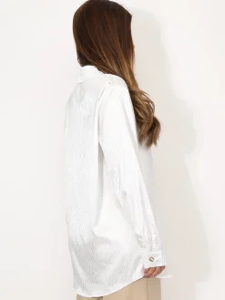 Online La Modeuse Chemise satinée à motif zébré Blanc