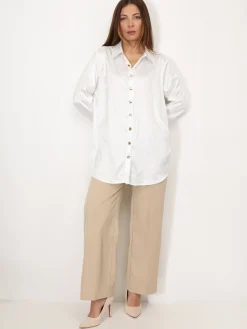 Online La Modeuse Chemise satinée à motif zébré Blanc